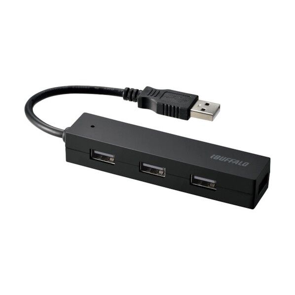 USB2.0ハブ 4ポートタイプ 簡易パッケージモデル ブラック BSH4U25BKZ 1個