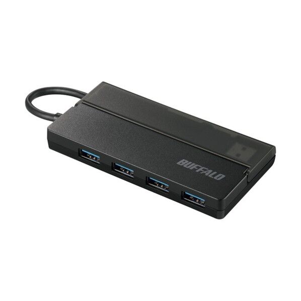 USB3.0 バスパワーハブ 4ポート ケーブル収納 ブラック BSH4U130U3BK 1個