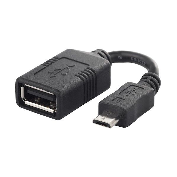 USB変換アダプター USB-microB:USB-Aメス ブラック