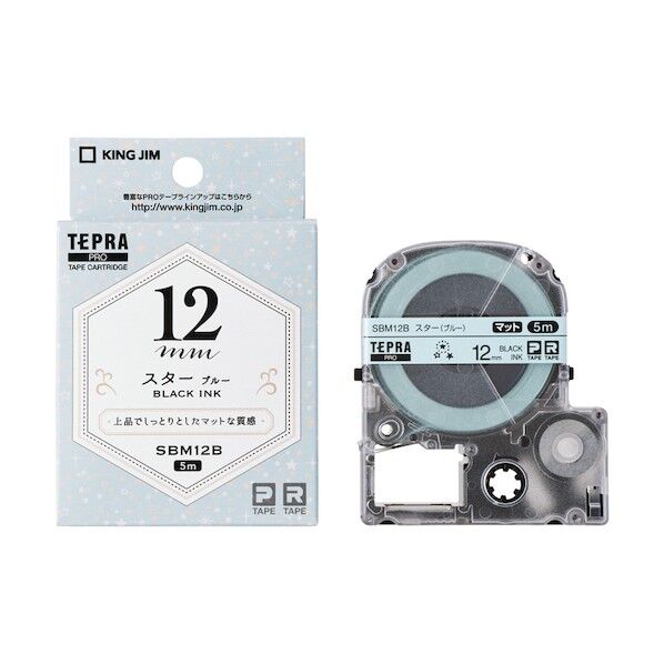 PROテープ マット 模様スター 黒文字 SBM12B 1個