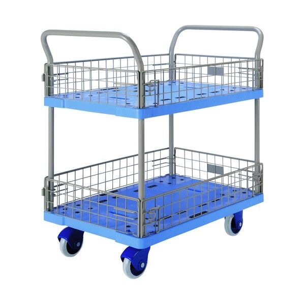 大型環境静音樹脂台車 2段金網付 NP-327GS 1点