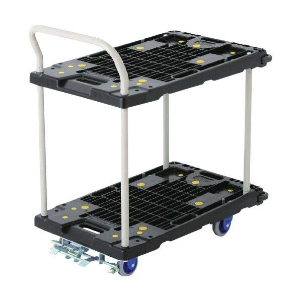 中型静音樹脂台車2段 フットブレーキ付