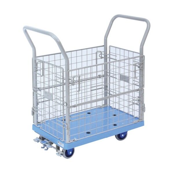 金沢車輛 小型静音樹脂網台車 フットブレーキ付 NP-107GS+FB 1台...