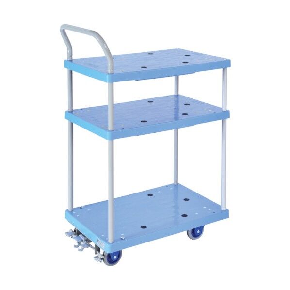 小型静音樹脂台車(3段マルチ式) フットブレーキ付