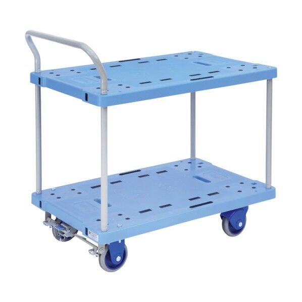 大型静音樹脂2段台車 フットブレーキ付