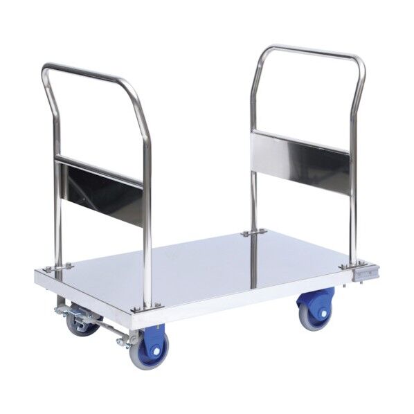 大型静音ステンレス台車(両ハンドル固定式)フットブレーキ付 SUS-303GS+FB 1点