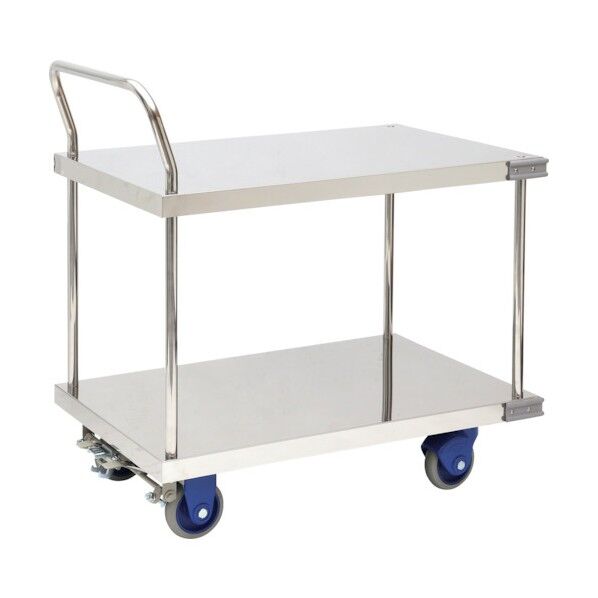 金沢車輛 大型静音ステンレス2段台車フットブレーキ付 SUS-304GS+FB 1点...