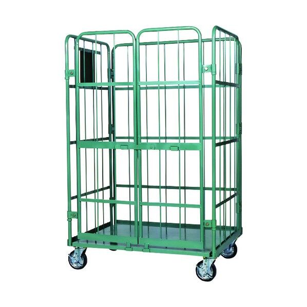 観音扉付スチールカゴ台車(底板スチール) 1100×1000 SH-29T-111017 1点