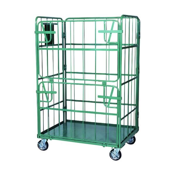 ダブルゲート付スチールカゴ台車(底板スチール) 850×650 SH-29U-856517 1点