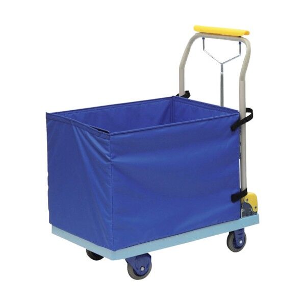 ハンドブレーキ付小型静音樹脂台車(屋内用収納ボックス付)