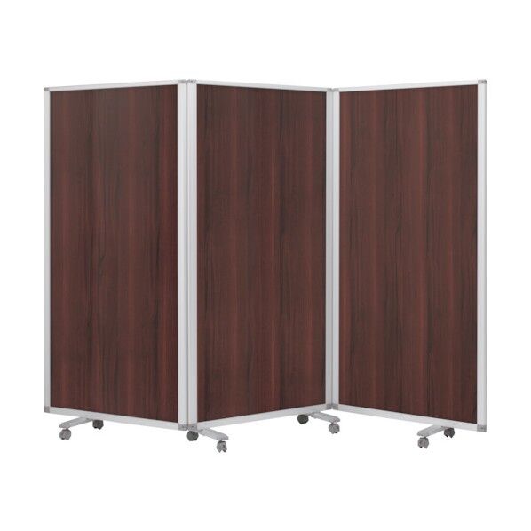 3連スクリーン木目ダークワイド W2700 × H1800