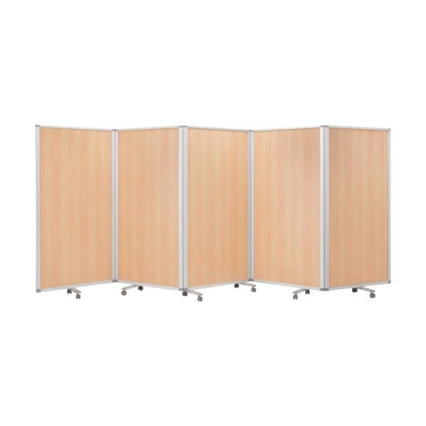 5連スクリーン木目ナチュラルワイド W4500 × H1800