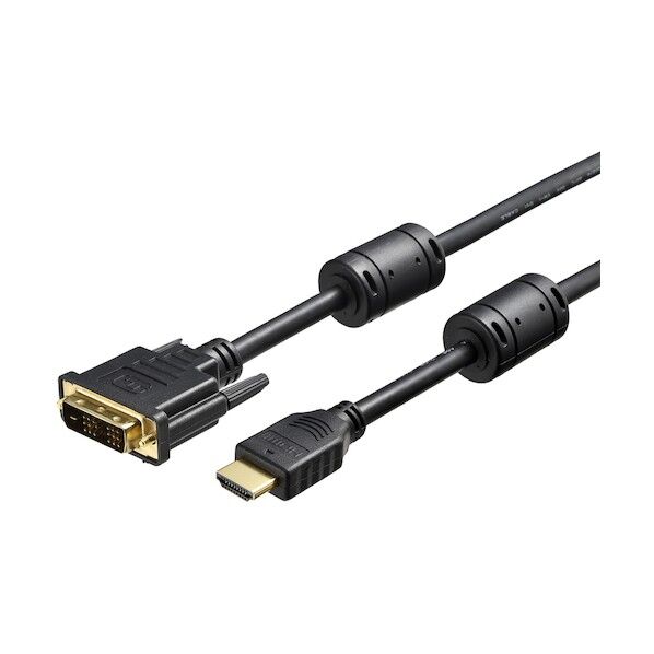 HDMI:DVI変換ケーブル コア付 1.0m ブラック BSHDDV10BK 1個
