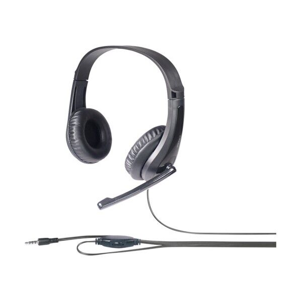 PCヘッドセット 4極接続 抗菌樹脂採用ヘッドバンドタイプ ブラック BSHSHCS110BK 1個...