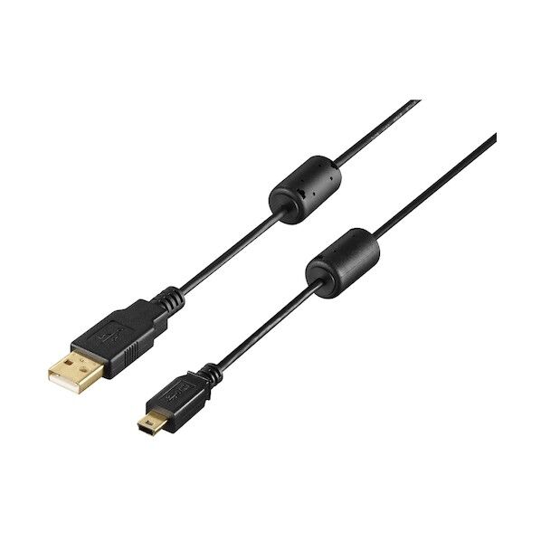 USB2.0 A to miniB フェライトコア付ケーブル 0.5m ブラック BU2AMNF05BK 1個