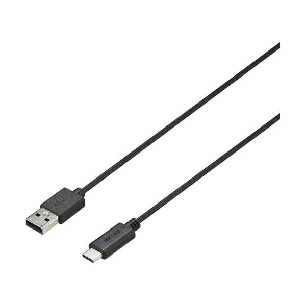 USB2.0 A-C やわらかケーブル 0.5m ブラック BU2ACY05BK 1個