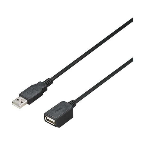 USB2.0延長ケーブル A-A マグネット内蔵 1m ブラック BU2AAMG10BK 1個...