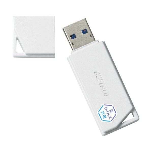 USB3.2(Gen1) 抗ウイルス・抗菌USBメモリー 64GB ホワイト RUF3-KVB64G-WH 1個...