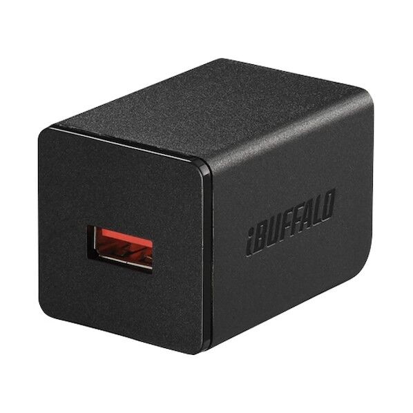 バッファロー 2.4A USB急速充電器 AutoPowerSelect機能搭載 1ポートタイプ 自動判別USBx1 ブラック ブラック BSMPA2402P1BK 1個