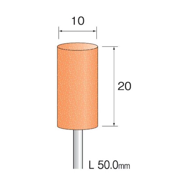 研磨用ゴム砥石 WA ハード#220 φ10(10本入) DB1351 1点