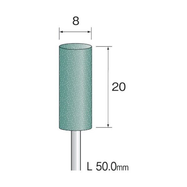 研磨用ゴム砥石 WA ハード#600 φ8(10本入) DB1343 1点