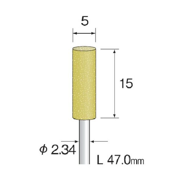 研磨用ゴム砥石 WA ハード#220 φ5(10本入) DB1332 1点