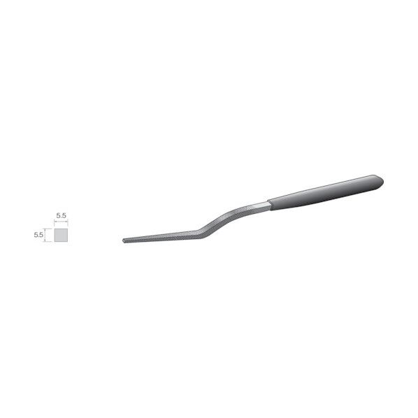 ミニター コテヤスリ クランク型 細目 角 RD5204 1点