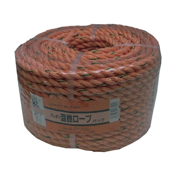 クレポリロープ丸巻パック オレンジ 12mm×50m KP-R-1250P-ORE 1巻