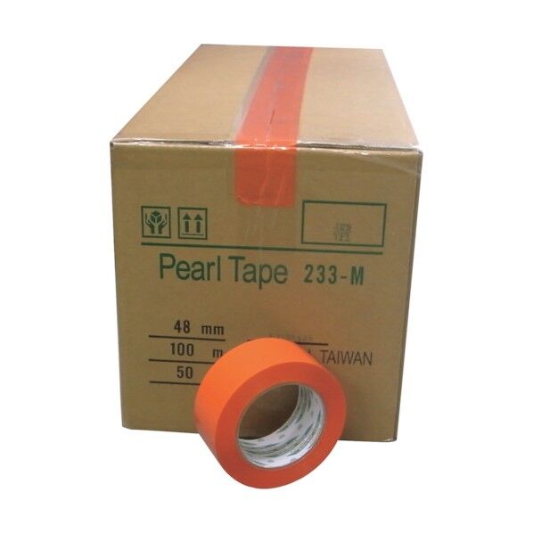 カラーOPP粘着テープ 48mm×100m オレンジ 50巻/箱(55μ) KS-NO.233M-ORE-50P 1点