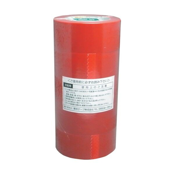 カラーOPP粘着テープ 48mm×100m 赤 5巻パック(55μ) KS-NO.233M-RED-5P 1点