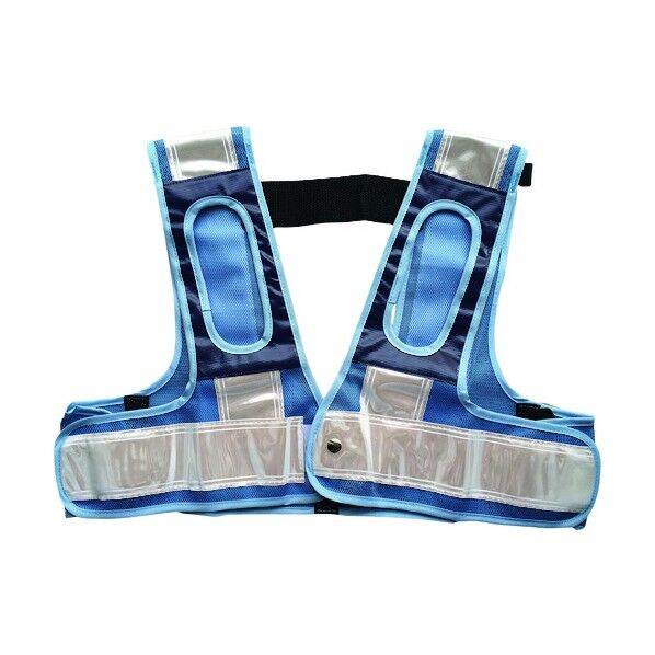 フルハーネス用安全ベスト「装着できるんです」(青/白) 5941114 1点