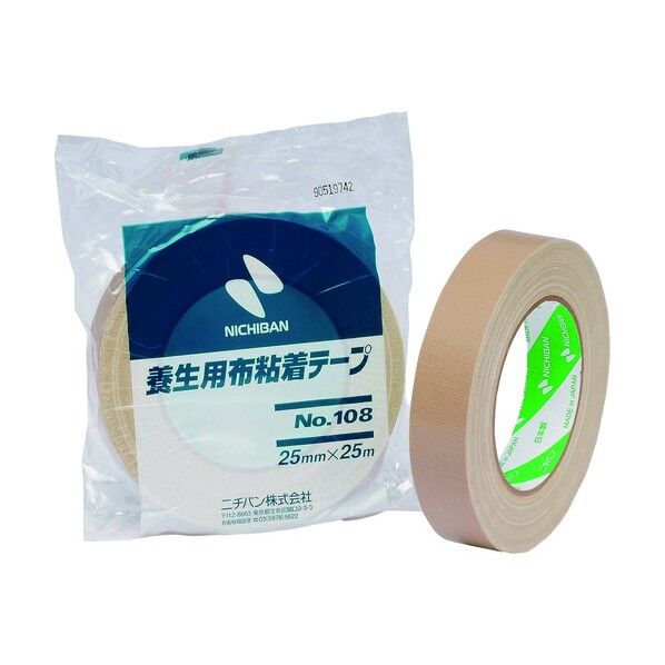 ニチバン 養生用布粘着テープ108ー100 100mmX25m 黄土 108-100 1点