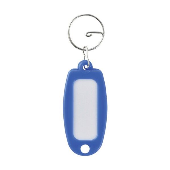 キーホルダー名札(ハードケースタイプ)NF‐BL リング付 ブルー 60×27mm 301006 1個