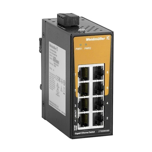 日本ワイドミュラー IE-SW 産業用スイッチングHUB 8ポート ギガビットイーサネット ミニタイプ 2705000000 1点