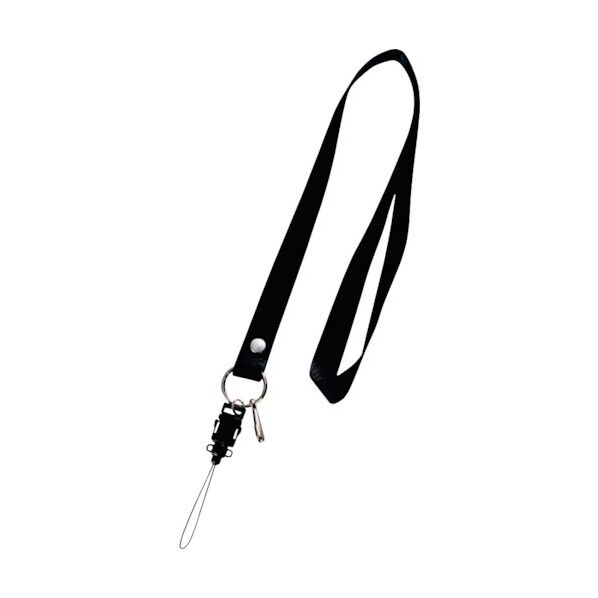 携帯用ネックストラップ黒 黒 NS-1D...
