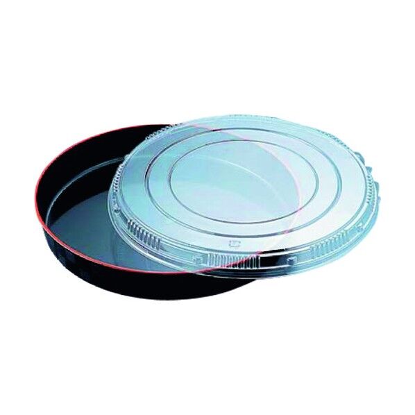 プラ容器 市松 黒赤フチ