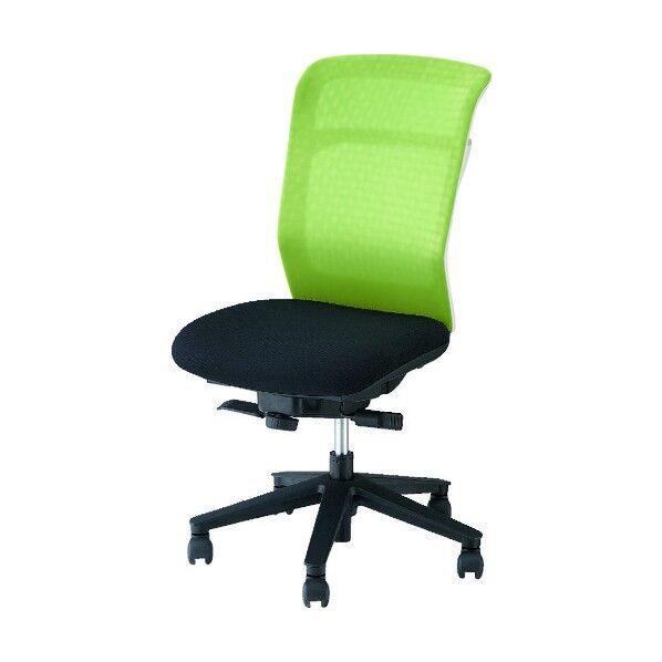 事務用チェア 背:グリーン/座:ブラック 肘なし PAE510F-GRB 1点