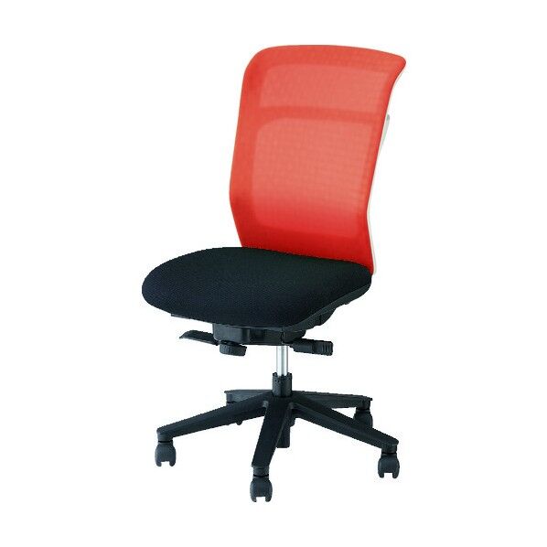 事務用チェア 背:オレンジ/座:ブラック 肘なし PAE510F-ORB 1点