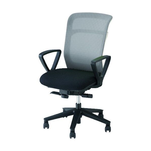 事務用チェア 背:グレー/座:ブラック 固定肘付 PAE511F-GLB 1点