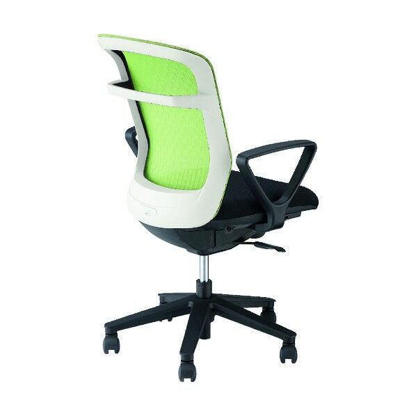 事務用チェア 背:グリーン/座:ブラック 固定肘付 PAE511F-GRB 1点