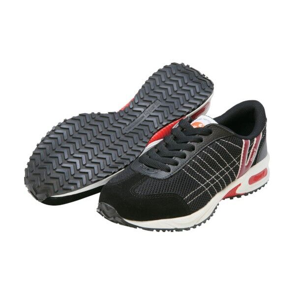 日進 耐滑先芯なしスニーカー ブラック 24.5cm V003BK-24.5 1個