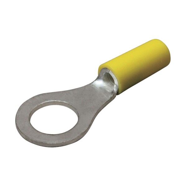 絶縁被覆付圧着端子(R形) 丸形 絶縁筒部ストレートタイプ(100PCS) TGV 3.5-8-YEL 1点