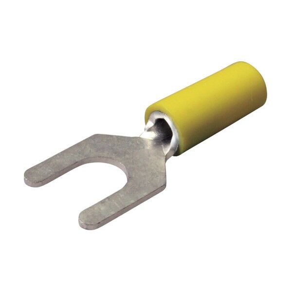 絶縁被覆付圧着端子(Y形) 先開形 絶縁筒部ストレートタイプ(100PCS) TGV 3.5Y-6-YEL 1点