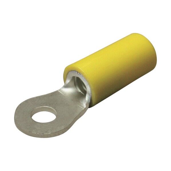 絶縁被覆付圧着端子(R形) 丸形 絶縁筒部ストレートタイプ(100PCS) TGV 5.5-3.5S-YEL 1点