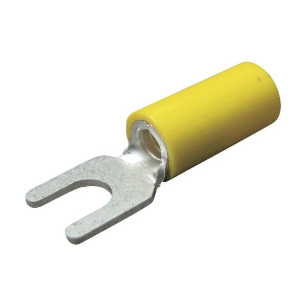 絶縁被覆付圧着端子(Y形) 先開形 絶縁筒部ストレートタイプ(100PCS) TGV 5.5Y-4S-YEL 1点