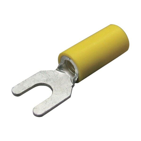 絶縁被覆付圧着端子(Y形) 先開形 絶縁筒部ストレートタイプ(100PCS) TGV 5.5Y-4-YEL 1点