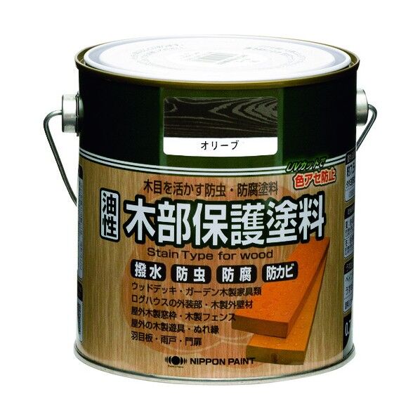 ニッペホーム ぺ 油性木部保護塗料 0.7L オリーブ HY004-0.7 1点