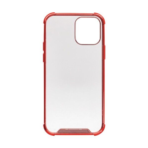 iPhone 12/12 Pro用耐衝撃ハイブリッド背面ケース TPU素材とPC素材 落下防止リング付き レッド OWL-CVIC6109-RE 1点