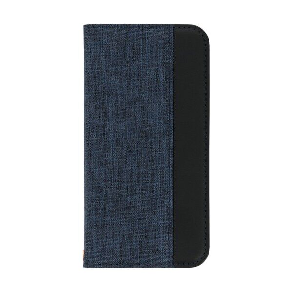 ファブリック素材とPUレザーを縦にあしらったバイカラーデザイン iPhone13専用 THE PUレザー手帳型ケース OWL-CVID6103-NVBK 1点