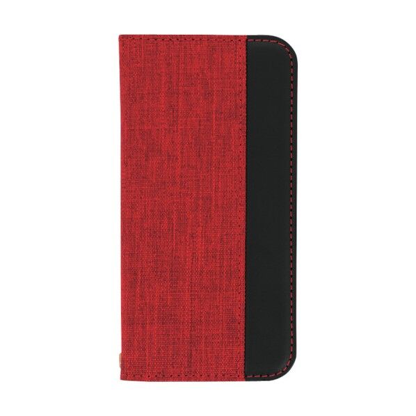 ファブリック素材とPUレザーを縦にあしらったバイカラーデザイン iPhone13 Pro専用 THE PUレザー手帳型ケース OWL-CVID6103P-RDBK 1点